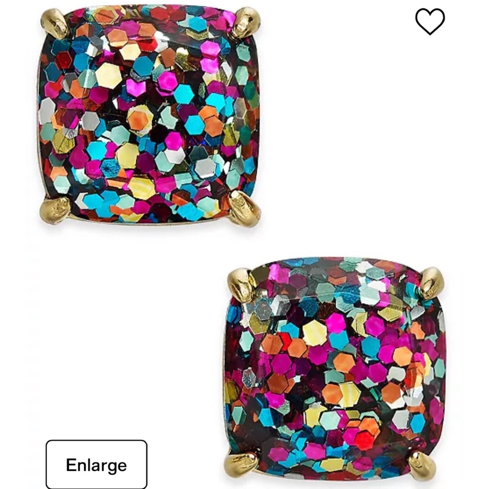 Kate Spade New York Glitter Crystal Square Stone Earrings